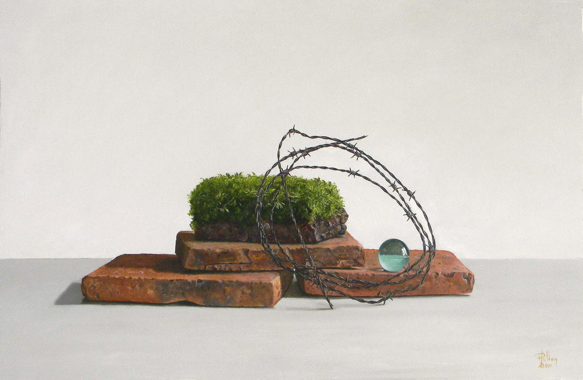 Still Life with pointed wire and stones